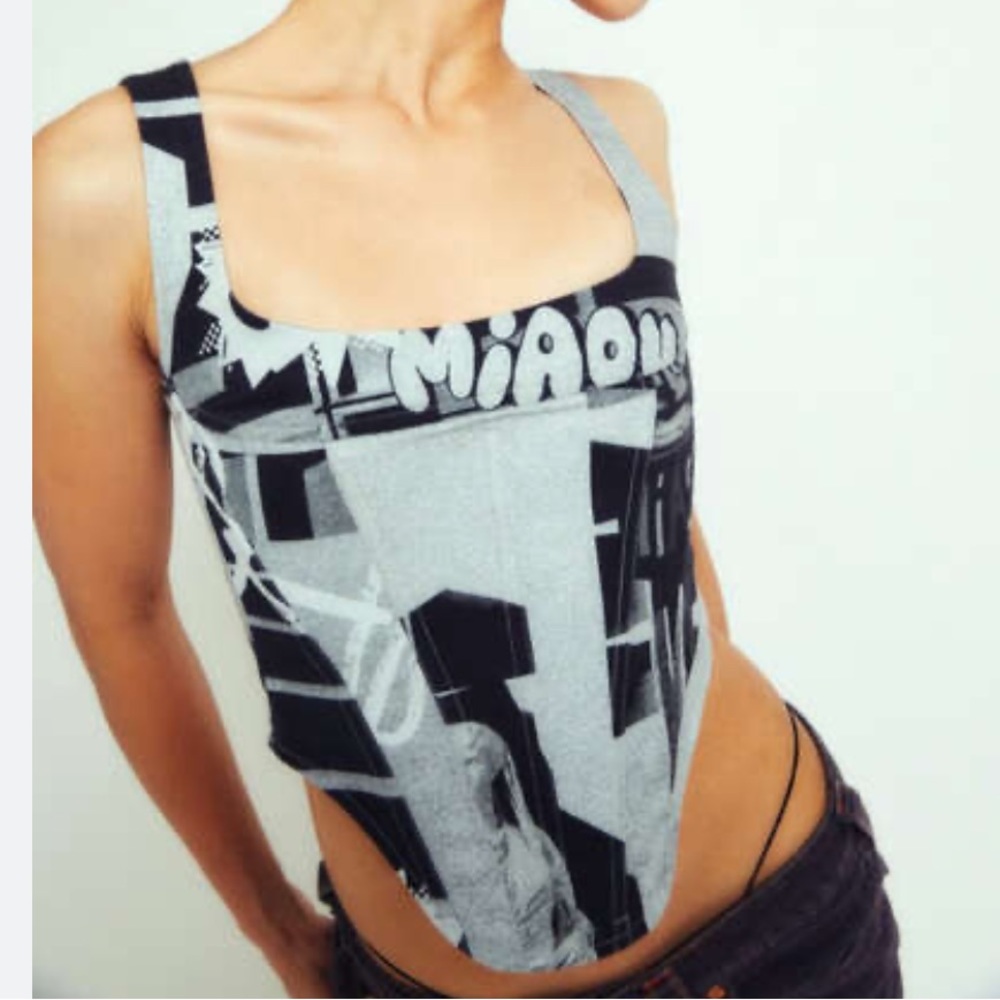 Miaou Campbell Corset in Stone Grey
